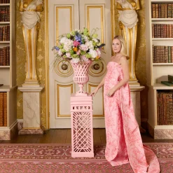 Vases | Vases & Planters<Mrs. Alice Adelaide Pink Lattice Urn & Pedestal