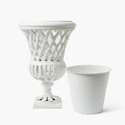 Vases | Vases & Planters<Mrs. Alice Adelaide White Lattice Urn