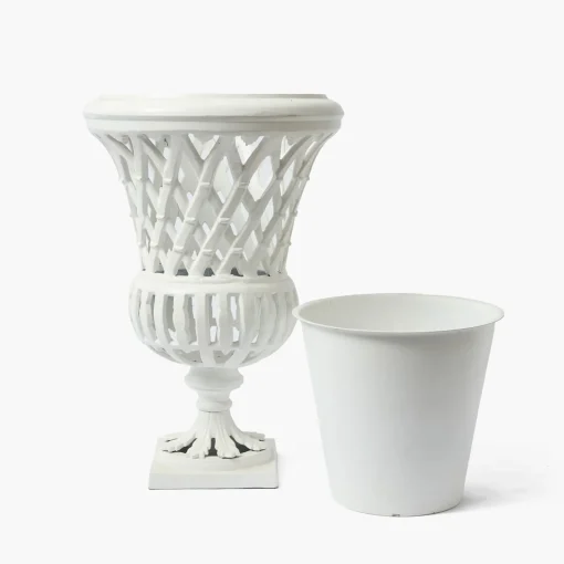Vases | Vases & Planters<Mrs. Alice Adelaide White Lattice Urn