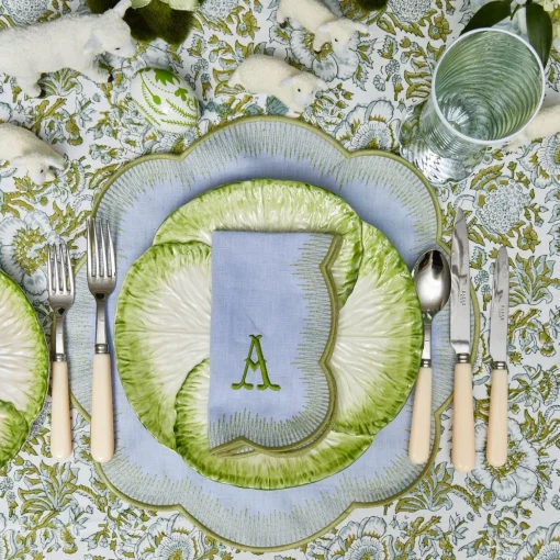 Table Linen Sets | Mrs. Alice Monogram<Mrs. Alice Alathea Blue & Green Placemats & Napkins (Set of 4)