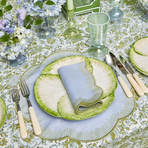 Table Linen Sets | Mrs. Alice Monogram<Mrs. Alice Alathea Blue & Green Placemats & Napkins (Set of 4)