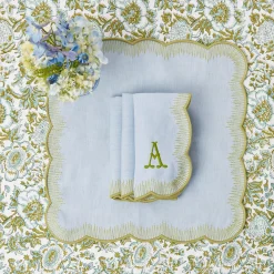 Table Linen Sets | Mrs. Alice Monogram<Mrs. Alice Alathea Blue & Green Placemats & Napkins (Set of 4)