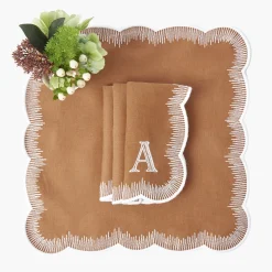 Napkins | Mrs. Alice Monogram<Mrs. Alice Alathea Caramel Linen Napkins (Set of 4)