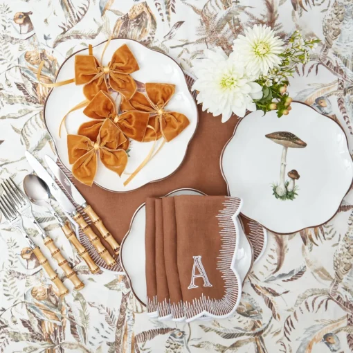 Napkins | Mrs. Alice Monogram<Mrs. Alice Alathea Caramel Linen Napkins (Set of 4)