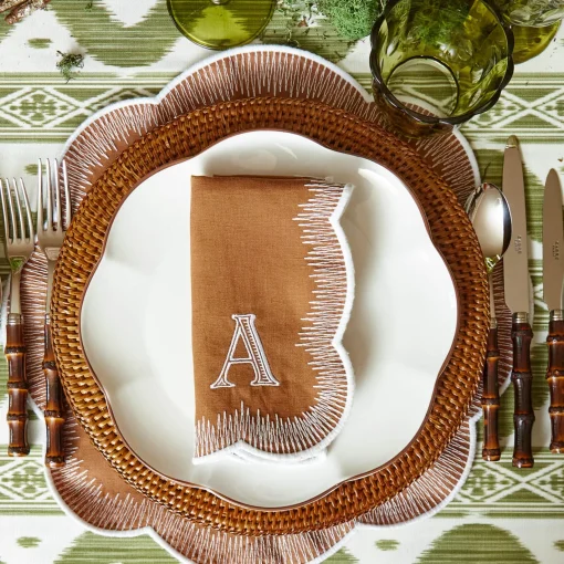 Napkins | Mrs. Alice Monogram<Mrs. Alice Alathea Caramel Linen Napkins (Set of 4)