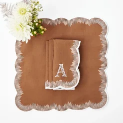 Napkins | Mrs. Alice Monogram<Mrs. Alice Alathea Caramel Linen Napkins (Set of 4)