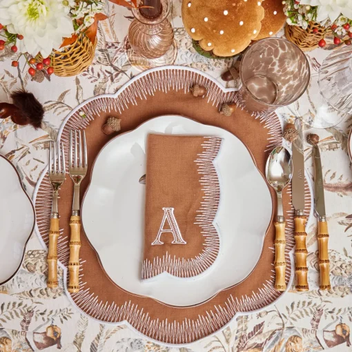 Napkins | Mrs. Alice Monogram<Mrs. Alice Alathea Caramel Linen Napkins (Set of 4)
