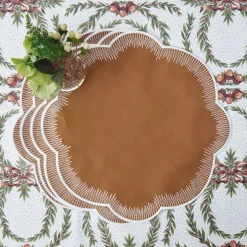 Placemats<Mrs. Alice Alathea Caramel Linen Placemats (Set of 4)
