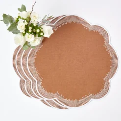 Table Linen Sets | Mrs. Alice Monogram<Mrs. Alice Alathea Caramel Linen Placemats & Napkins (Set of 4)