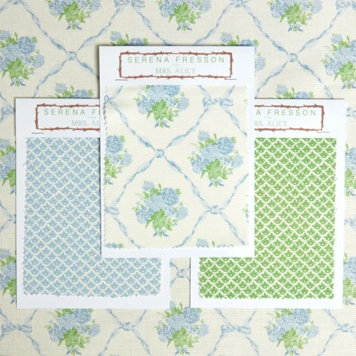 Serena Fresson Fabrics<Mrs. Alice Alice's Bouquet Fabric (Blue)