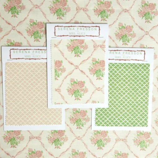 Serena Fresson Fabrics<Mrs. Alice Alice's Bouquet Fabric (Pink)