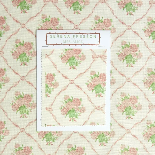 Serena Fresson Fabrics<Mrs. Alice Alice's Bouquet Fabric (Pink)
