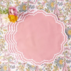 Table Linen Sets | Mrs. Alice Monogram<Mrs. Alice Allegra Pink Placemats & Napkins (Set of 4)