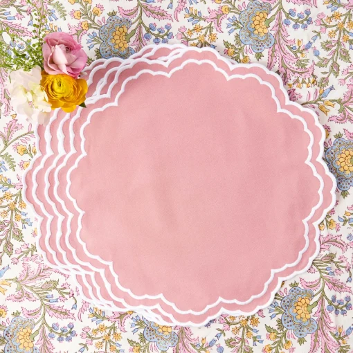 Table Linen Sets | Mrs. Alice Monogram<Mrs. Alice Allegra Pink Placemats & Napkins (Set of 4)