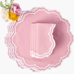 Table Linen Sets | Mrs. Alice Monogram<Mrs. Alice Allegra Pink Placemats & Napkins (Set of 4)