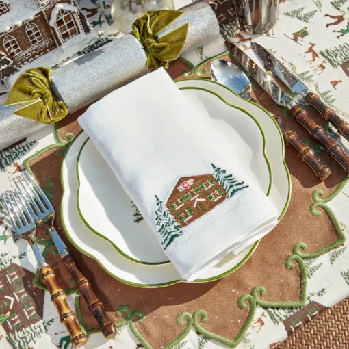 Napkins | Under £100<Mrs. Alice Alpine Chalet White Linen Napkins (Set of 4)