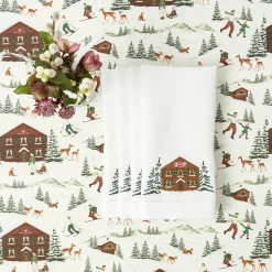Napkins | Under £100<Mrs. Alice Alpine Chalet White Linen Napkins (Set of 4)