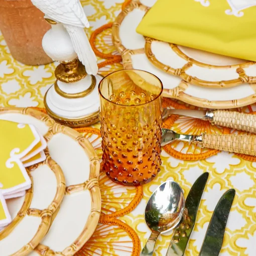 Glasses<Mrs. Alice Amber Hobnail Glasses (Set of 6)