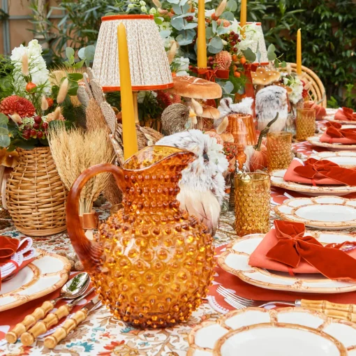 Glassware Sets<Mrs. Alice Amber Hobnail Jug and Glasses (Set of 6)