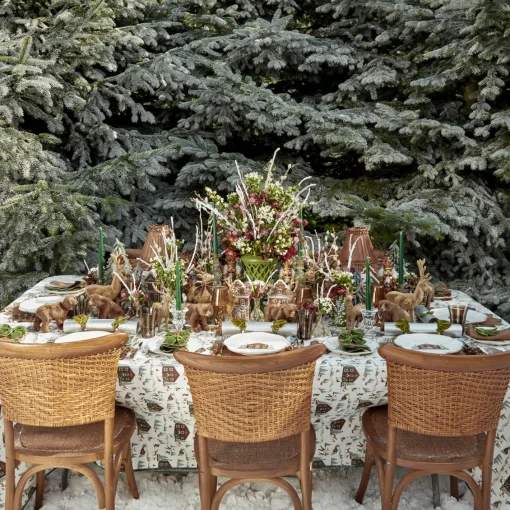Table Linen Sets | Mrs. Alice Monogram<Mrs. Alice Angelina Chestnut & Green Placemats & Napkins (Set of 4)