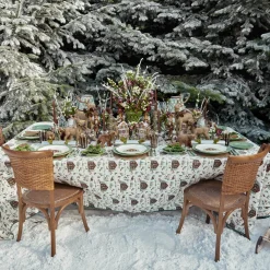 Table Linen Sets | Mrs. Alice Monogram<Mrs. Alice Angelina Chestnut & Green Placemats & Napkins (Set of 4)