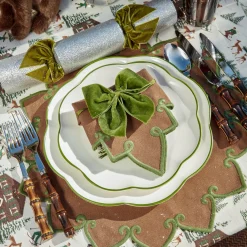Table Linen Sets | Mrs. Alice Monogram<Mrs. Alice Angelina Chestnut & Green Placemats & Napkins (Set of 4)
