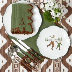 Napkins | Mrs. Alice Monogram<Mrs. Alice Angelina Forest Green & Brown Napkins (Set of 4)