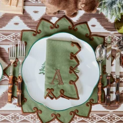 Placemats<Mrs. Alice Angelina Forest Green & Brown Placemats (Set of 4)