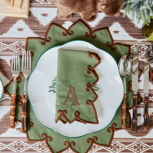 Placemats<Mrs. Alice Angelina Forest Green & Brown Placemats (Set of 4)