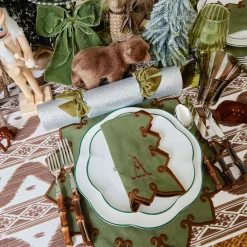 Napkins | Mrs. Alice Monogram<Mrs. Alice Angelina Forest Green & Brown Napkins (Set of 4)