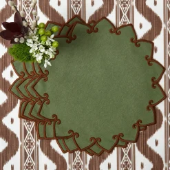 Placemats<Mrs. Alice Angelina Forest Green & Brown Placemats (Set of 4)
