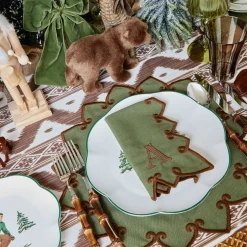 Placemats<Mrs. Alice Angelina Forest Green & Brown Placemats (Set of 4)