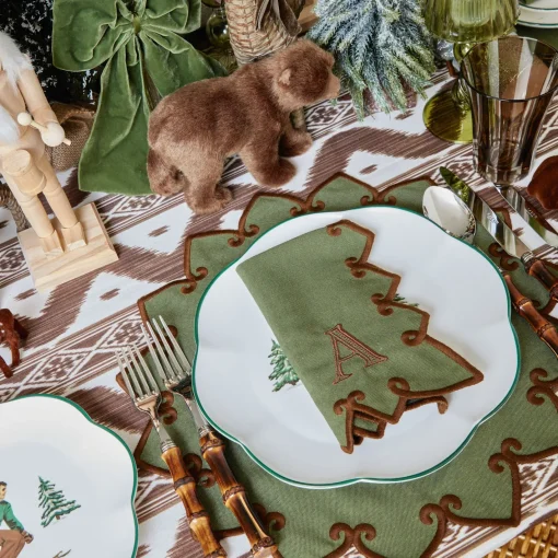 Placemats<Mrs. Alice Angelina Forest Green & Brown Placemats (Set of 4)