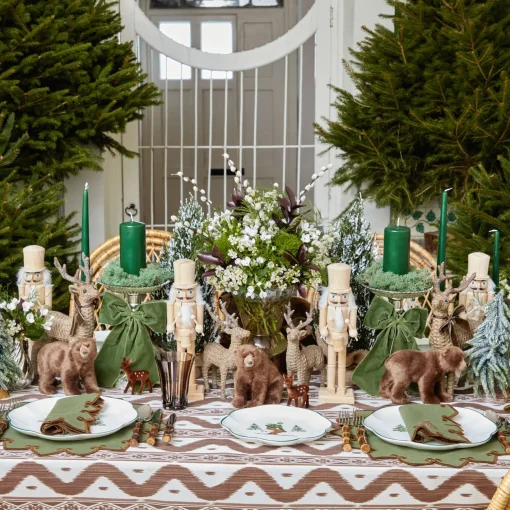 Placemats<Mrs. Alice Angelina Forest Green & Brown Placemats (Set of 4)