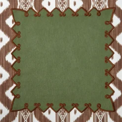 Napkins | Mrs. Alice Monogram<Mrs. Alice Angelina Forest Green & Brown Napkins (Set of 4)