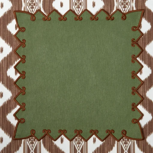 Napkins | Mrs. Alice Monogram<Mrs. Alice Angelina Forest Green & Brown Napkins (Set of 4)