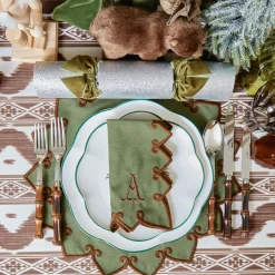 Placemats<Mrs. Alice Angelina Forest Green & Brown Placemats (Set of 4)