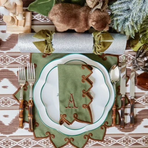 Placemats<Mrs. Alice Angelina Forest Green & Brown Placemats (Set of 4)