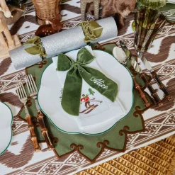 Placemats<Mrs. Alice Angelina Forest Green & Brown Placemats (Set of 4)