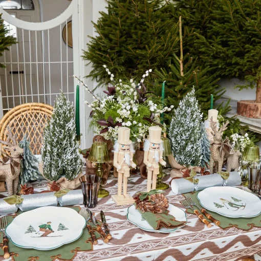 Table Linen Sets | Mrs. Alice Monogram<Mrs. Alice Angelina Forest Green & Brown Placemats & Napkins (Set of 4)