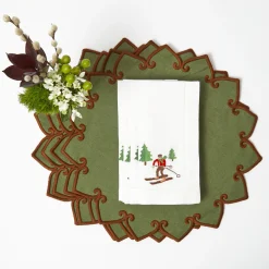 Placemats<Mrs. Alice Angelina Forest Green & Brown Placemats (Set of 4)