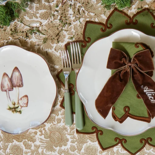 Placemats<Mrs. Alice Angelina Forest Green & Brown Placemats (Set of 4)