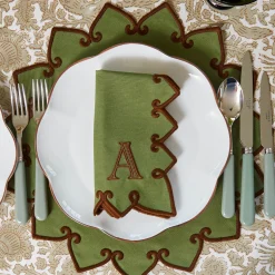 Placemats<Mrs. Alice Angelina Forest Green & Brown Placemats (Set of 4)
