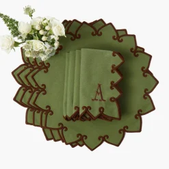 Placemats<Mrs. Alice Angelina Forest Green & Brown Placemats (Set of 4)