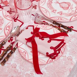 Napkins | Mrs. Alice Monogram<Mrs. Alice Angelina Pink & Red Napkins (Set of 4)