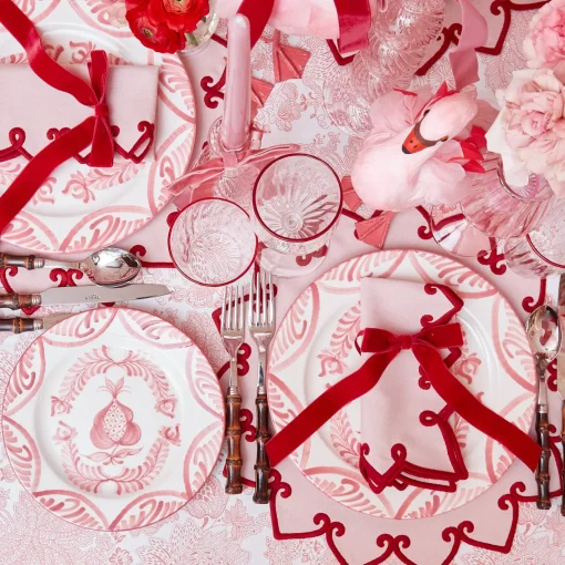 Napkins | Mrs. Alice Monogram<Mrs. Alice Angelina Pink & Red Napkins (Set of 4)