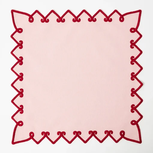 Napkins | Mrs. Alice Monogram<Mrs. Alice Angelina Pink & Red Napkins (Set of 4)