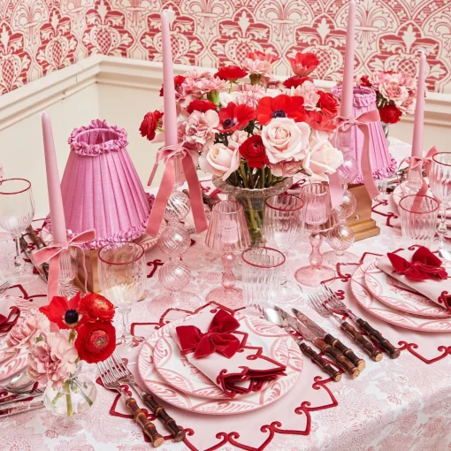 Napkins | Mrs. Alice Monogram<Mrs. Alice Angelina Pink & Red Napkins (Set of 4)