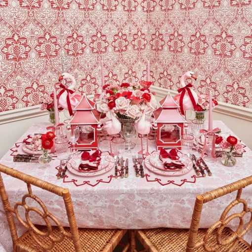 Napkins | Mrs. Alice Monogram<Mrs. Alice Angelina Pink & Red Napkins (Set of 4)