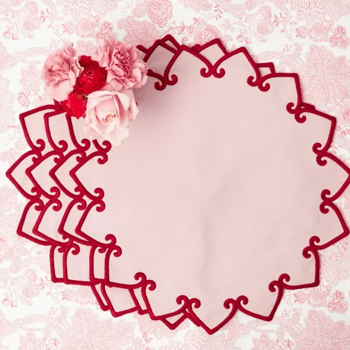 Placemats | For Her<Mrs. Alice Angelina Pink & Red Placemats (Set of 4)
